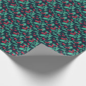 茂みにさくらんぼトマトをパターン化する ラッピングペーパー (角)