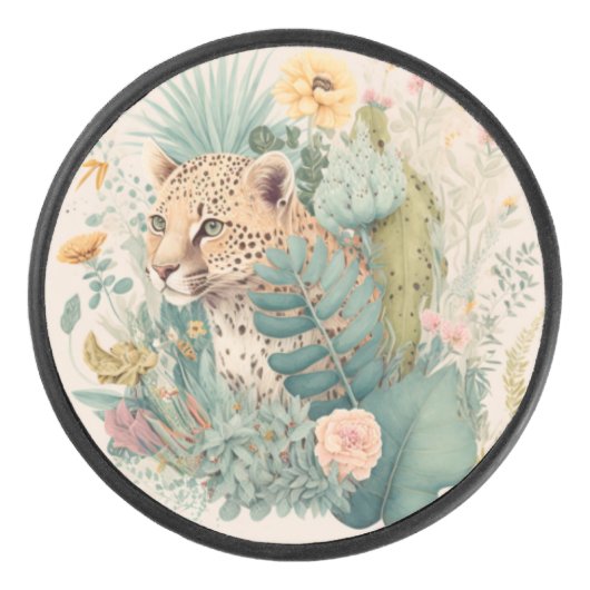 茂みのの後ろのヒョウカスタム アイスホッケーパック (正面)