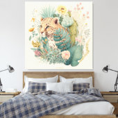 茂みのの後ろのヒョウカスタム キャンバスプリント (インサイチュ (寝室))