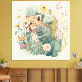 茂みのの後ろのヒョウカスタム キャンバスプリント (インサイチュ (リビング))