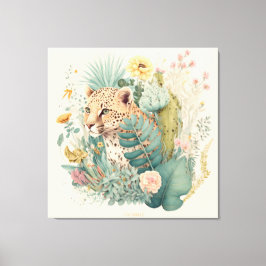 茂みのの後ろのヒョウカスタム キャンバスプリント