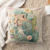 茂みのの後ろのヒョウカスタム クッション (ブランケット)