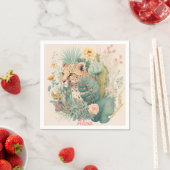 茂みのの後ろのヒョウカスタム スタンダードカクテルナプキン (インサイチュ)