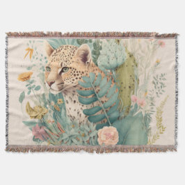 茂みのの後ろのヒョウカスタム スローブランケット
