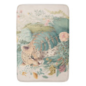 茂みのの後ろのヒョウカスタム バスマット (正面縦)