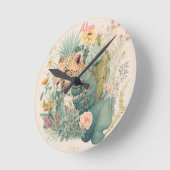 茂みのの後ろのヒョウカスタム ラウンド壁時計 (傾斜)