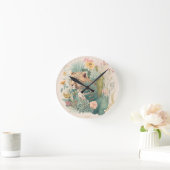 茂みのの後ろのヒョウカスタム ラウンド壁時計 (ホーム)