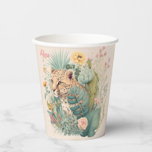 茂みのの後ろのヒョウカスタム 紙コップ (正面)