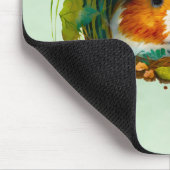 茂みの中に隠れたかわいいモルモット マウスパッド (コーナー)