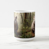 「茂みの中に隠れ:野生のオージー・ウォンバット」 コーヒーマグカップ (中央)