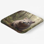 「茂みの中に隠れ：野生のオージー・ウォンバット」 ペーパープレート (傾斜あり)