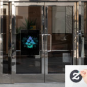 茂みの中のトアドストール ウィンドウサイン (オフィスドア)