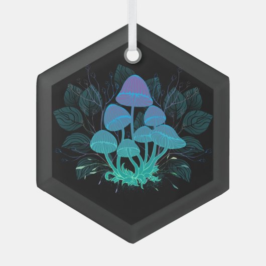 茂みの中のトアドストール ガラスオーナメント (正面)