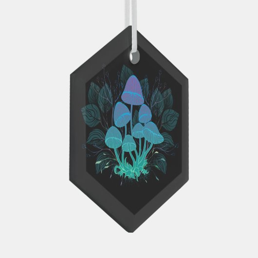 茂みの中のトアドストール ガラスオーナメント (正面右)