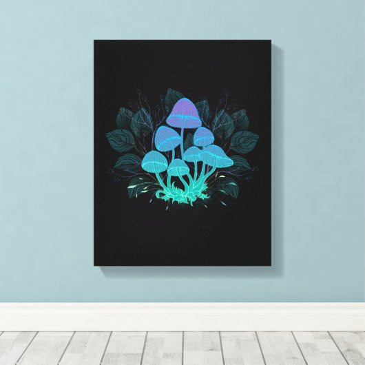 茂みの中のトアドストール キャンバスプリント (インサイチュ (ウッドフロア))