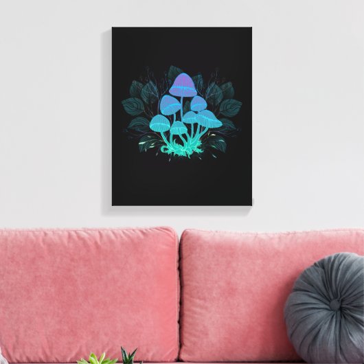 茂みの中のトアドストール キャンバスプリント (インサイチュ (リビング))