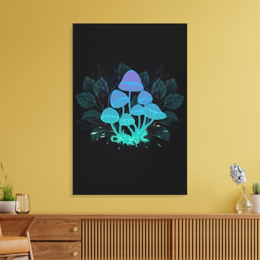 茂みの中のトアドストール キャンバスプリント (インサイチュ (リビング))