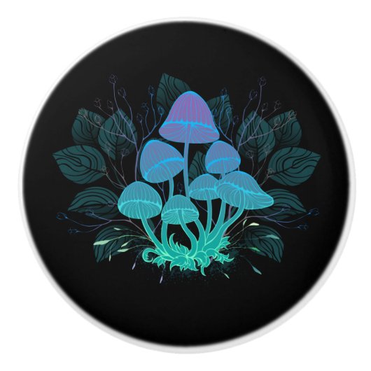 茂みの中のトアドストール セラミックノブ (正面)