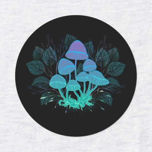 茂みの中のトアドストール ラベル (デザイン1)