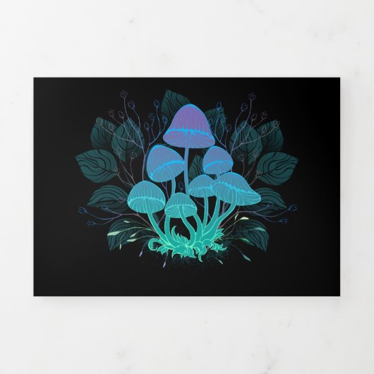 茂みの中のトアドストール 三つ折りクリスマスカード (カバー)