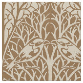 茂みの中の鳥、まろやかな茶色 ファブリック (クローズアップ)