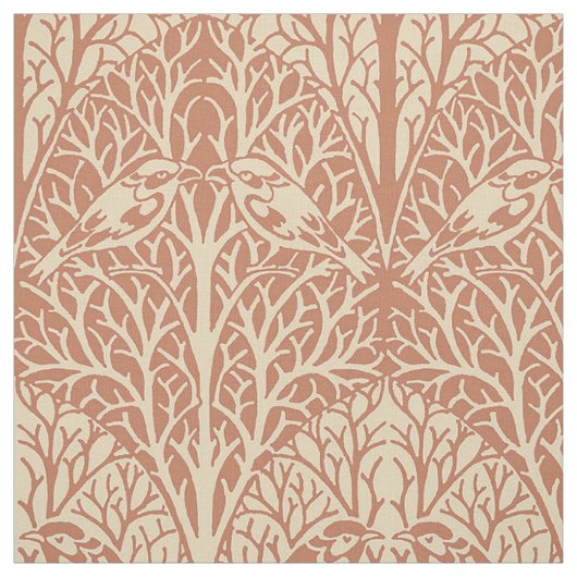 茂みの中の鳥、砂漠の花の色 ファブリック (見本)