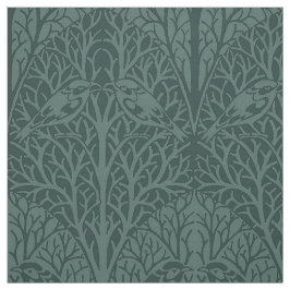 茂みの中の鳥、葉と影の色 ファブリック