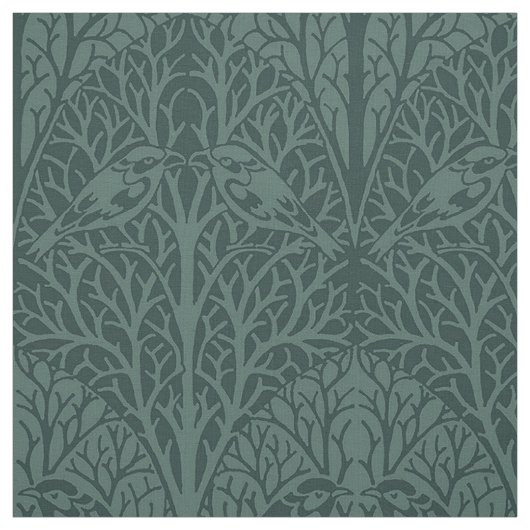 茂みの中の鳥、葉と影の色 ファブリック (見本)