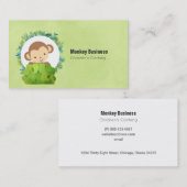 茂みの背後から見るかわいいサル 名刺 (正面/裏面)