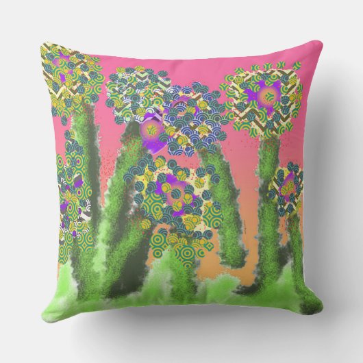 茂るパターンの花 アウトドアクッション (裏面)