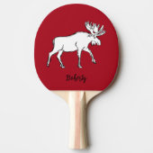 茂瀬赤と白 卓球ラケット (正面)