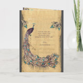 茄子水色ヴィンテージ孔雀の結婚式プログラム プログラム (裏面)