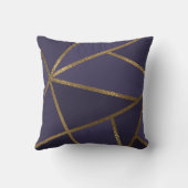茄子 紫 ゴールド ブロンズ 幾何学 グラムチック クッション (裏面)