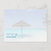 茅葺き傘のSTDを持つ熱帯結婚ビーチ 案内ポストカード (裏面)