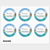 茅葺き小屋のある風光明媚な熱帯結婚ビーチ ラウンドシール (シート)