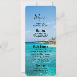 茅葺き小屋のある風光明媚な熱帯結婚ビーチ 招待状