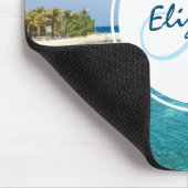 茅葺き小屋の写真と風光明媚な熱帯ビーチ マウスパッド (コーナー)