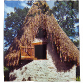 茅葺き小屋 シャワーカーテン (正面)