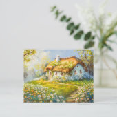 茅葺き屋根コテージバイデイジーメドウ ポストカード (スタンド正面)