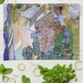 茅葺き屋根コテージバイヒルバイビンセントバンゴッホ キッチンタオル (折り畳み)