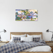 茅葺き屋根コテージバイヒルバイビンセントバンゴッホ キャンバスプリント (インサイチュ (寝室))