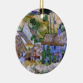 茅葺き屋根コテージバイヒルバイビンセントバンゴッホ セラミックオーナメント (右)