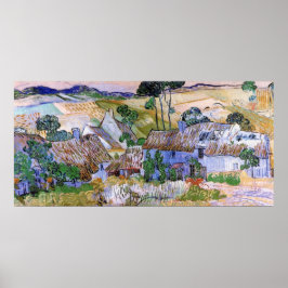 茅葺き屋根コテージバイヒルバイビンセントバンゴッホ ポスター
