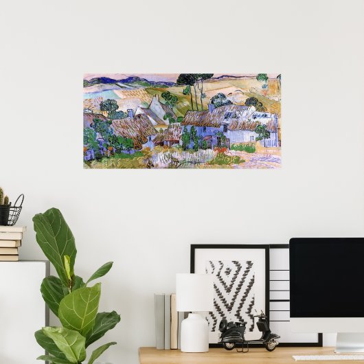 茅葺き屋根コテージバイヒルバイビンセントバンゴッホ ポスター (ホームオフィス)