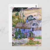 茅葺き屋根コテージバイヒルバイビンセントバンゴッホ ポストカード (正面/裏面)