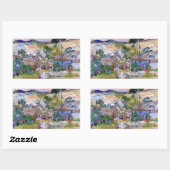 茅葺き屋根コテージバイヒルバイビンセントバンゴッホ 長方形シール (シート)