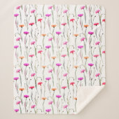 茎かわいらし模様のカーネーション シェルパブランケット (正面)