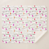 茎かわいらし模様のカーネーション シェルパブランケット (正面(横))