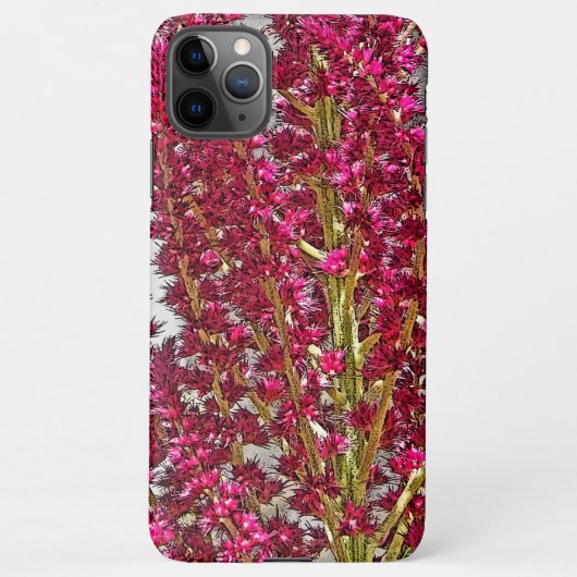 茎にピンク色の花 iPhoneケース (裏面)