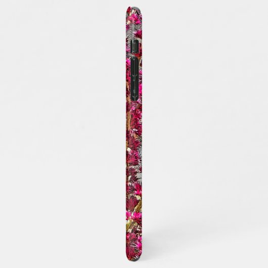 茎にピンク色の花 iPhoneケース (左側)